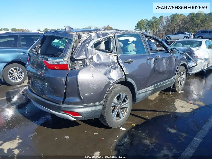 7FARW5H36HE002659 2017 Honda Cr-V Lx