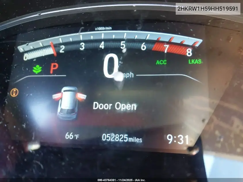 2HKRW1H59HH519591 2017 Honda Cr-V Ex