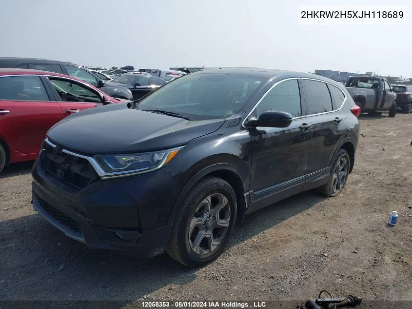 2018 Honda Cr-V VIN: 2HKRW2H5XJH118689 Lot: 12058353