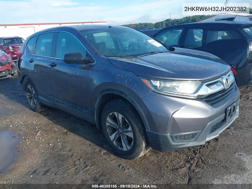 2018 Honda Cr-V Lx VIN: 2HKRW6H32JH202382 Lot: 40355185