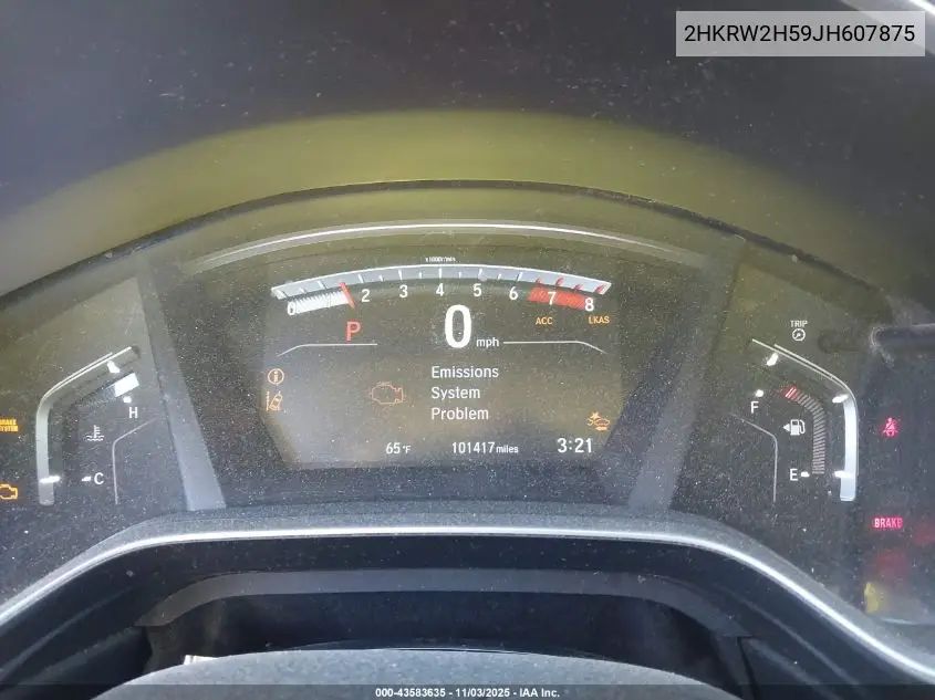 2HKRW2H59JH607875 2018 Honda Cr-V Ex