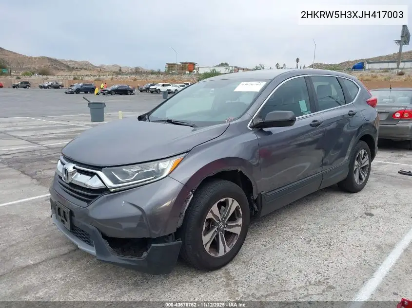 2HKRW5H3XJH417003 2018 Honda Cr-V Lx