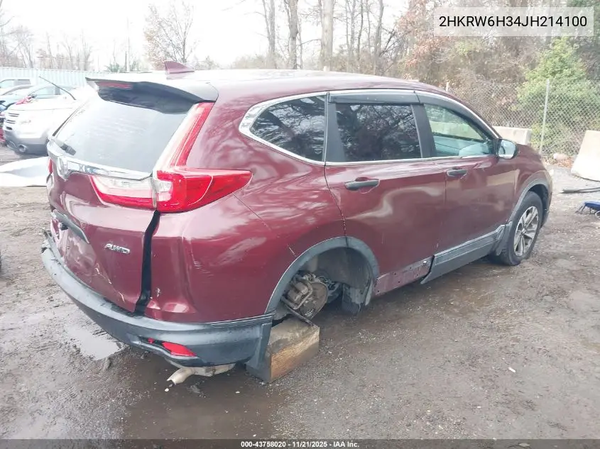 2HKRW6H34JH214100 2018 Honda Cr-V Lx