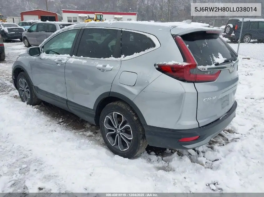 5J6RW2H80LL038014 2020 Honda Cr-V Awd Ex-L