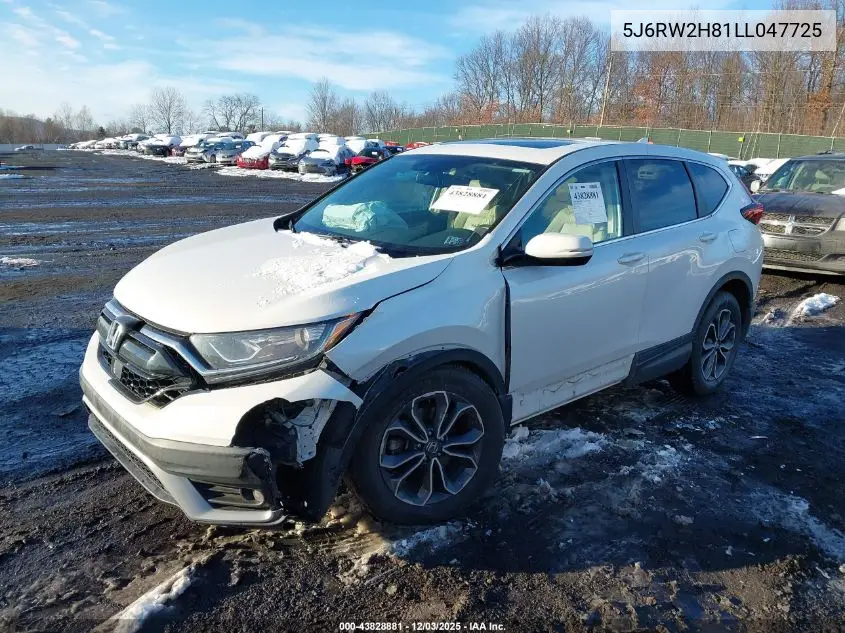 5J6RW2H81LL047725 2020 Honda Cr-V Awd Ex-L
