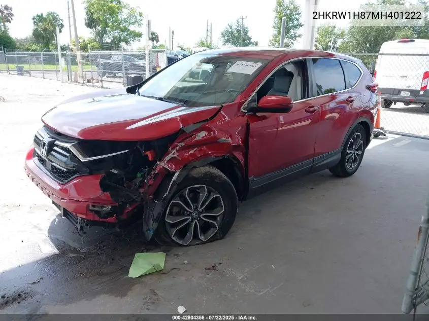 2HKRW1H87MH401222 2021 Honda Cr-V 2Wd Ex-L
