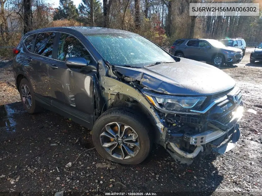 5J6RW2H56MA006302 2021 Honda Cr-V Awd Ex