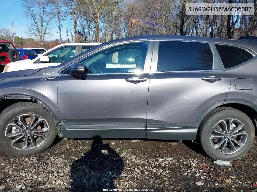5J6RW2H56MA006302 2021 Honda Cr-V Awd Ex