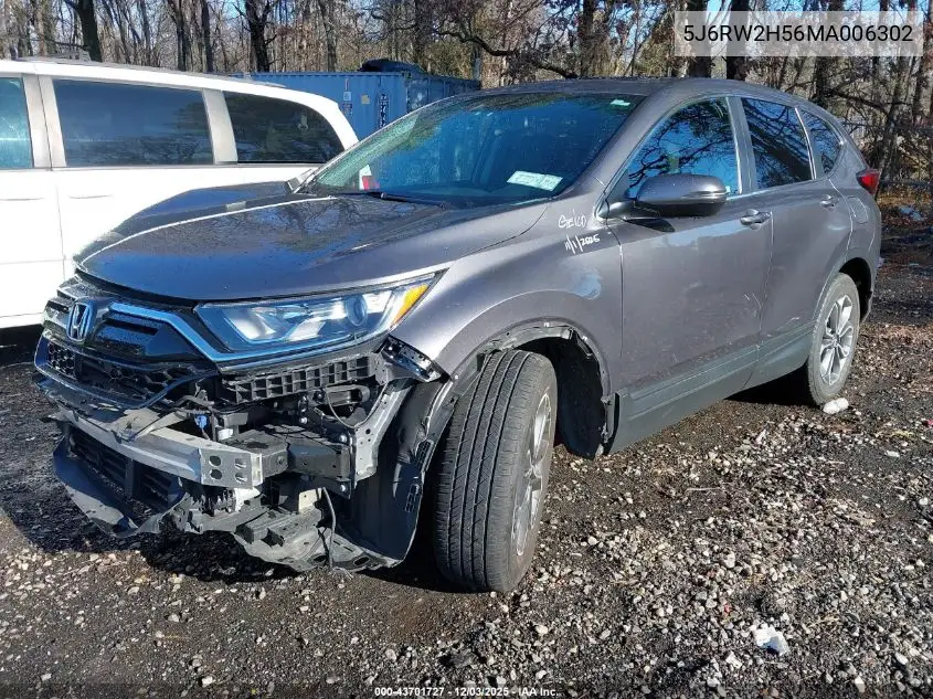 5J6RW2H56MA006302 2021 Honda Cr-V Awd Ex