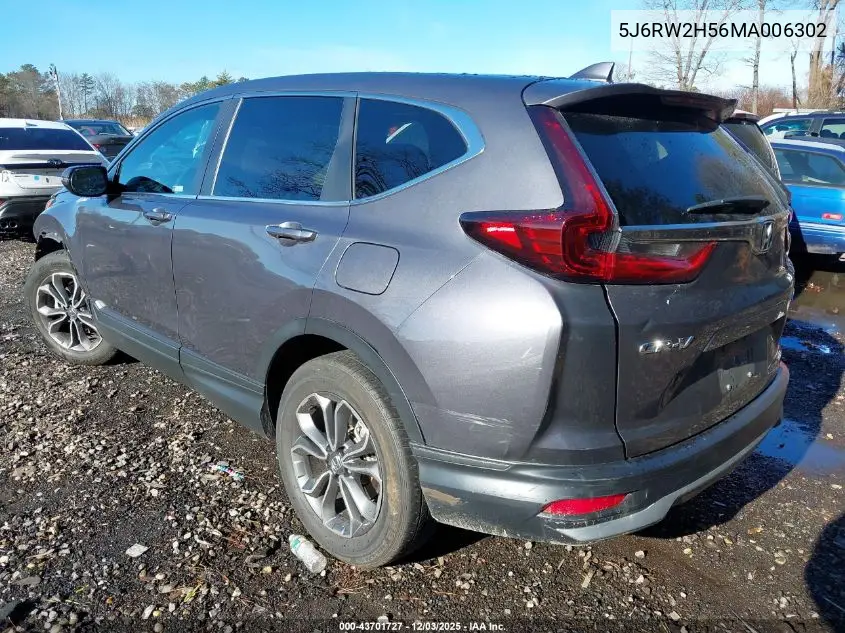 5J6RW2H56MA006302 2021 Honda Cr-V Awd Ex