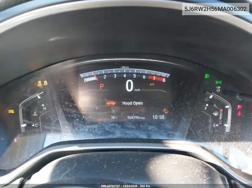 5J6RW2H56MA006302 2021 Honda Cr-V Awd Ex