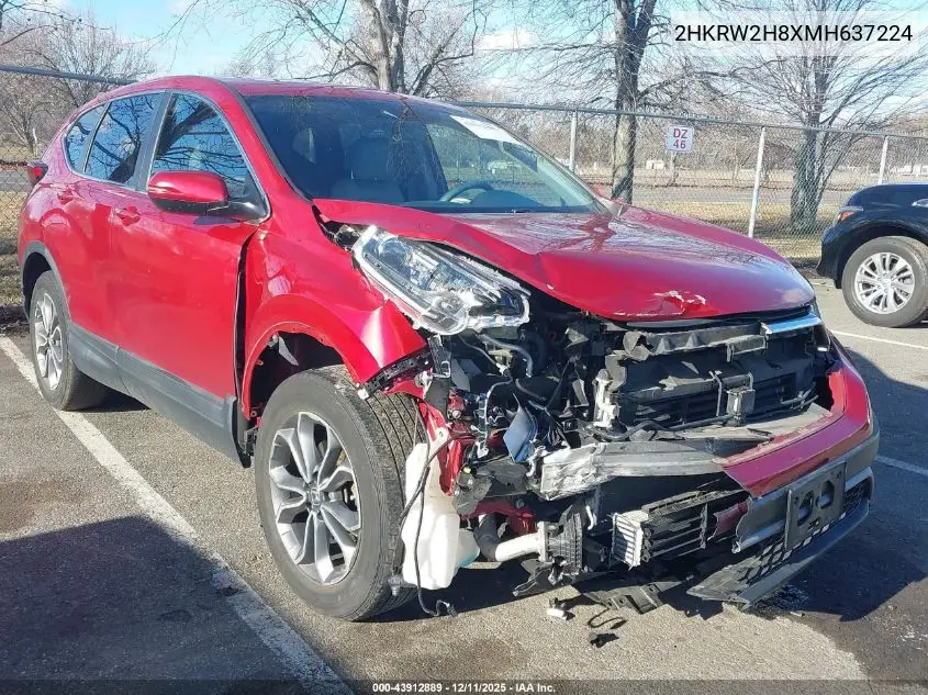 2HKRW2H8XMH637224 2021 Honda Cr-V Awd Ex-L