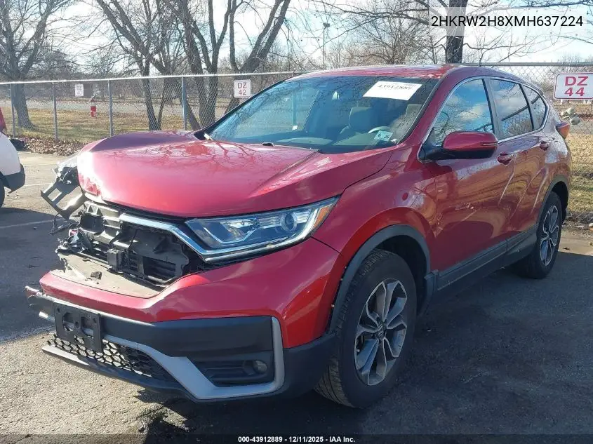 2HKRW2H8XMH637224 2021 Honda Cr-V Awd Ex-L