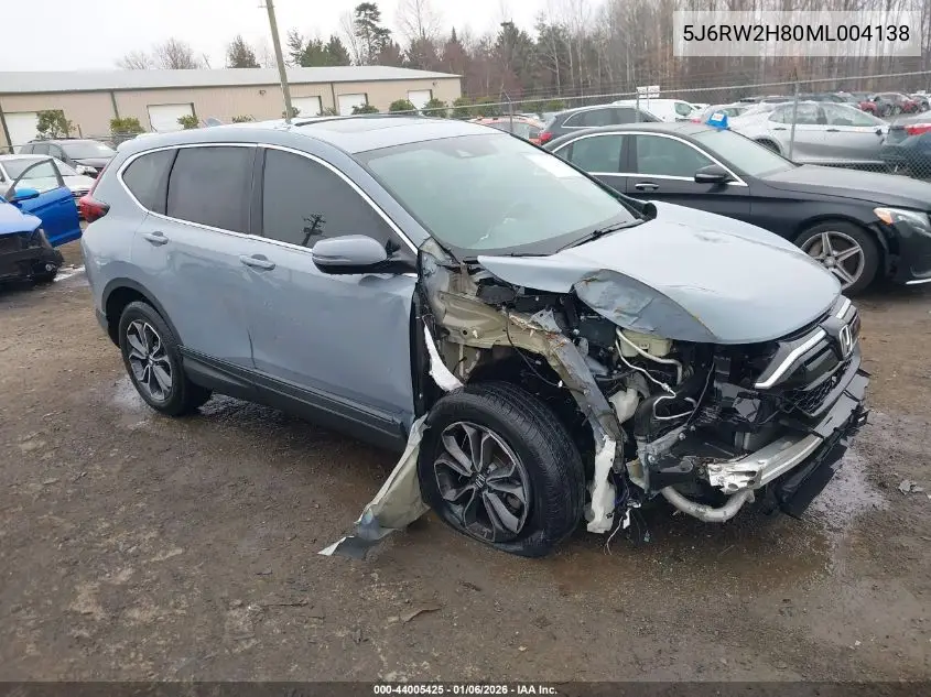 5J6RW2H80ML004138 2021 Honda Cr-V Awd Ex-L