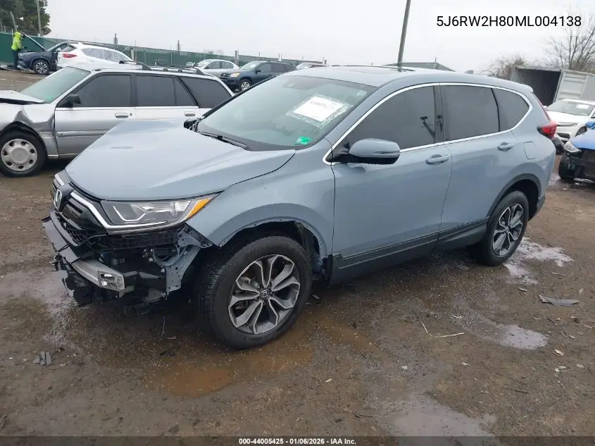 5J6RW2H80ML004138 2021 Honda Cr-V Awd Ex-L