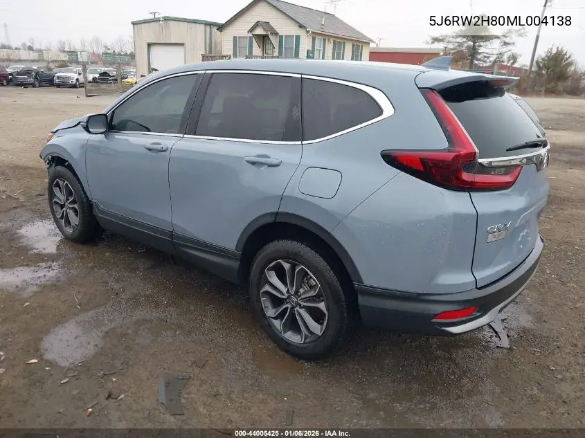 5J6RW2H80ML004138 2021 Honda Cr-V Awd Ex-L