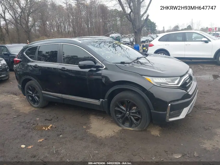 2HKRW2H93MH647747 2021 Honda Cr-V Awd Touring