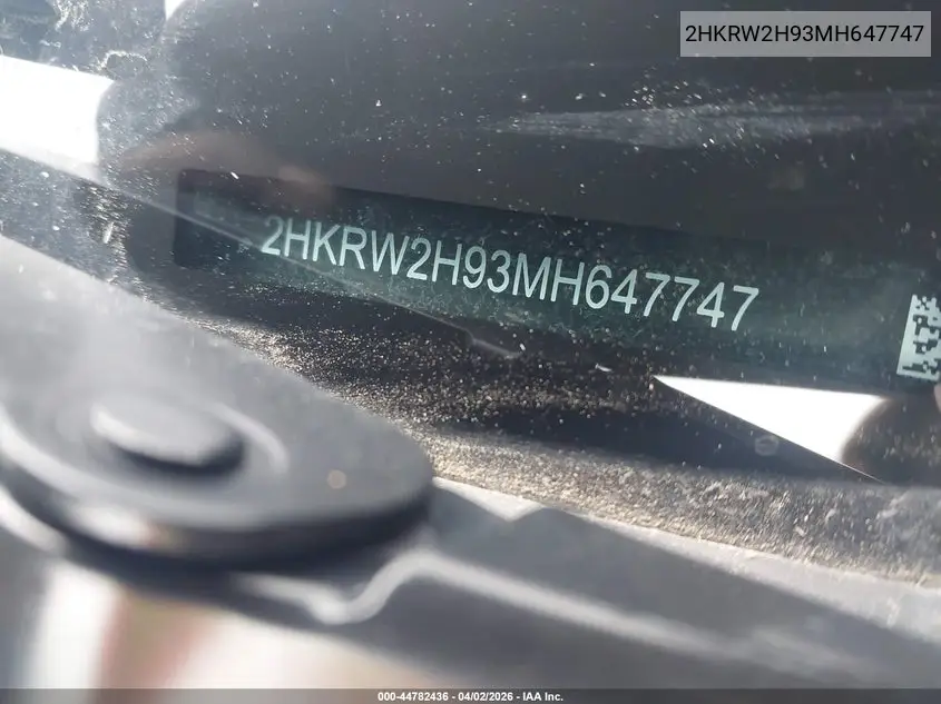 2HKRW2H93MH647747 2021 Honda Cr-V Awd Touring