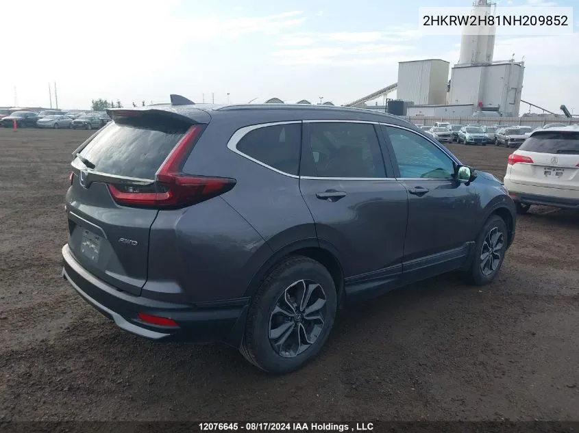 2022 Honda Cr-V Exl VIN: 2HKRW2H81NH209852 Lot: 12076645