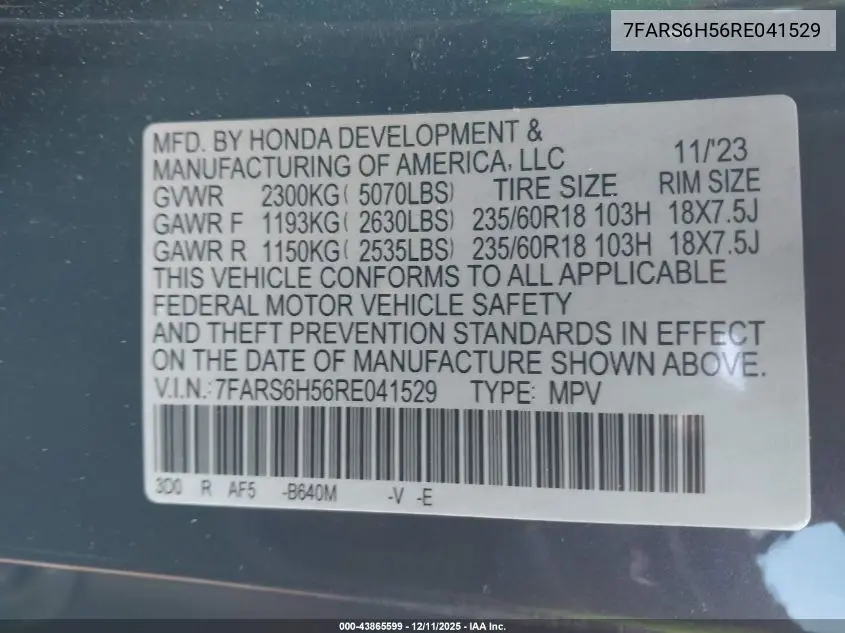 7FARS6H56RE041529 2024 Honda Cr-V Hybrid Sport