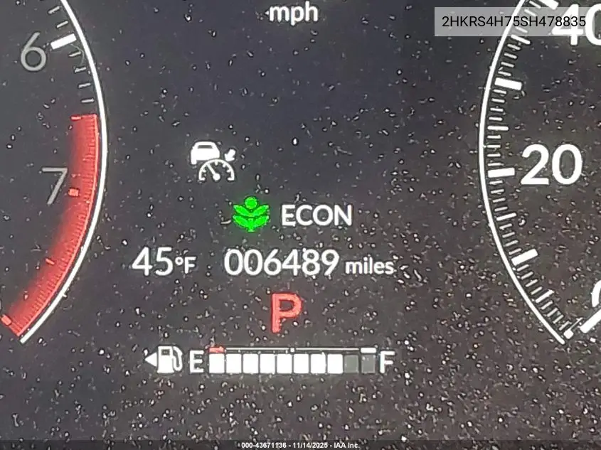 2HKRS4H75SH478835 2025 Honda Cr-V Ex-L Awd