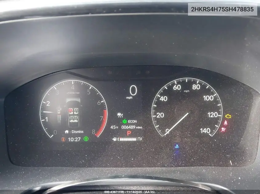 2HKRS4H75SH478835 2025 Honda Cr-V Ex-L Awd