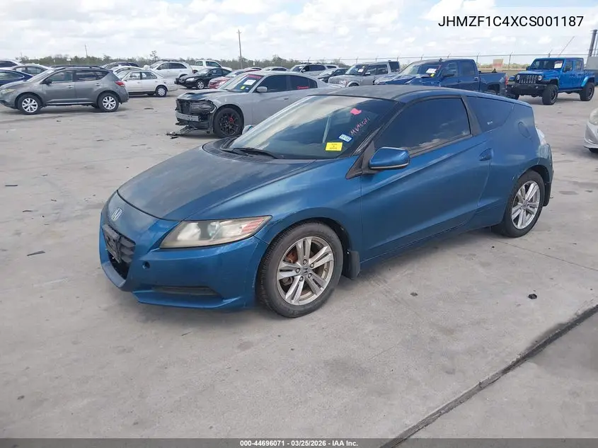 2012 Honda Cr-Z VIN: JHMZF1C4XCS001187 Lot: 44696071