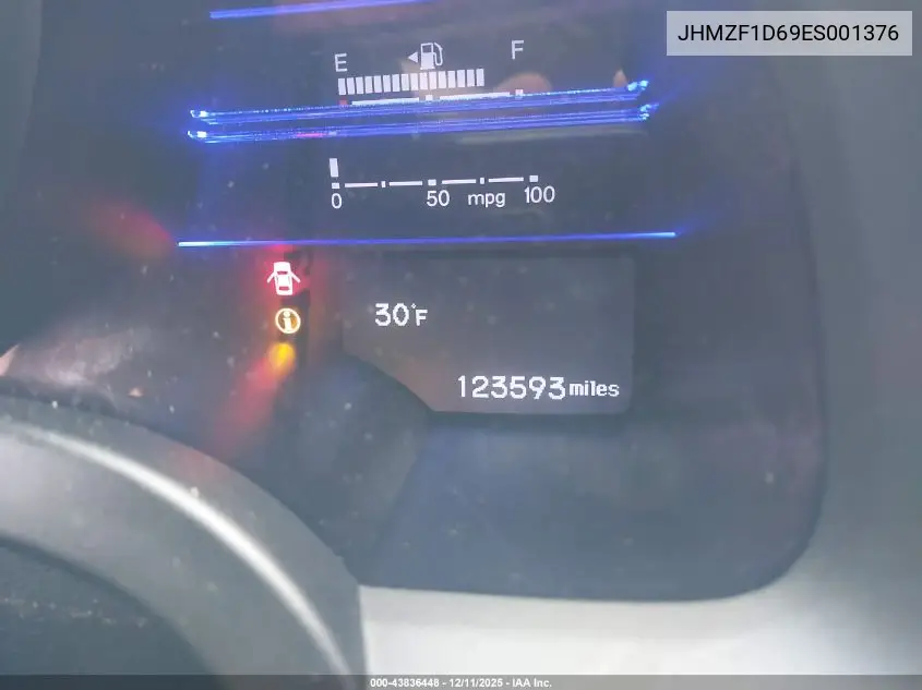 JHMZF1D69ES001376 2014 Honda Cr-Z Ex