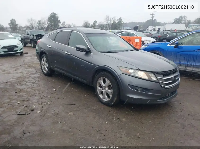 5J6TF2H53CL002118 2012 Honda Crosstour Ex-L