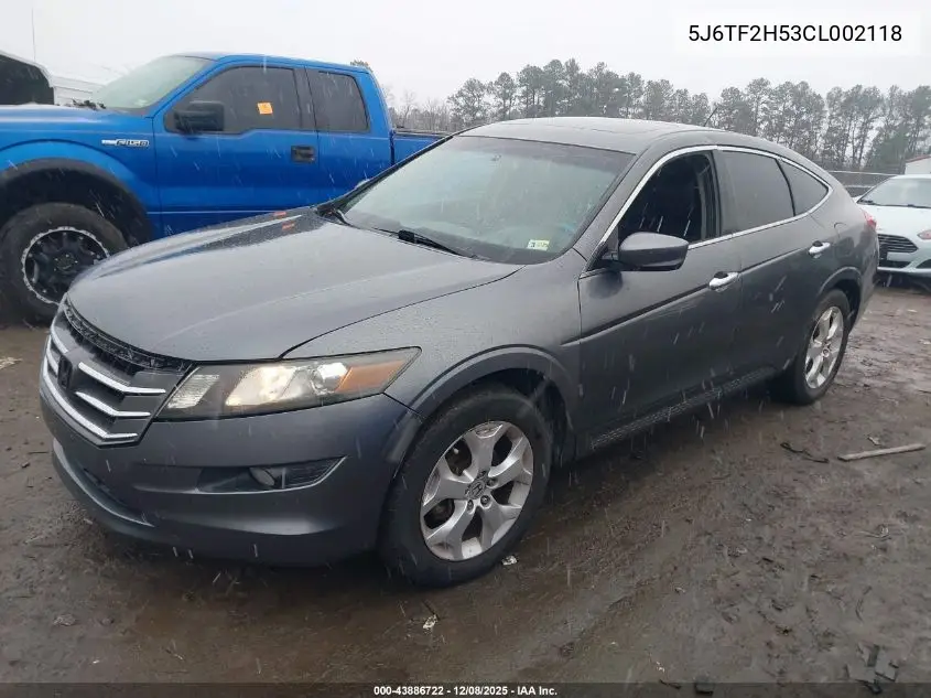 5J6TF2H53CL002118 2012 Honda Crosstour Ex-L