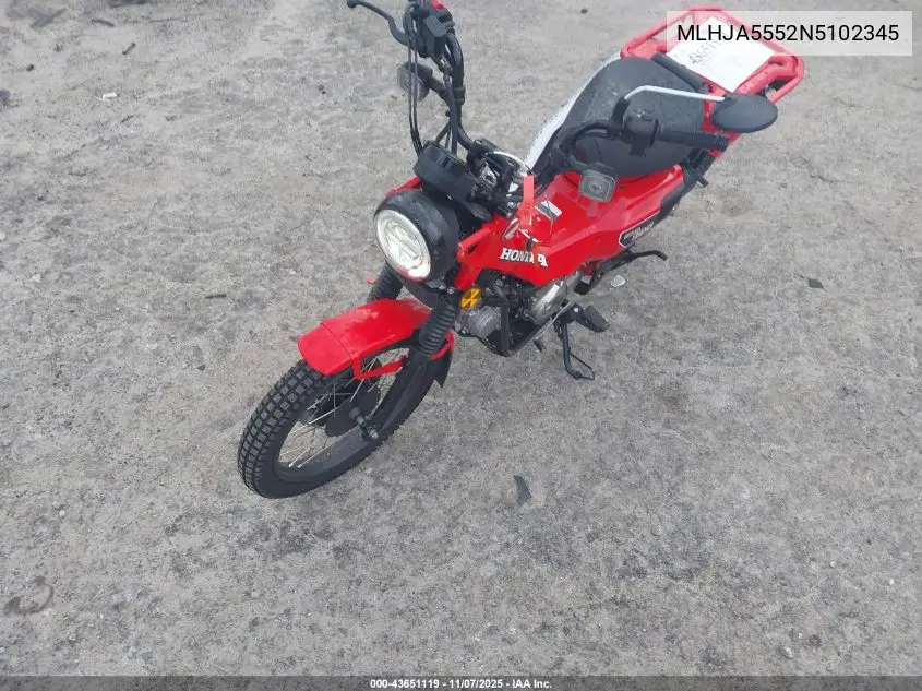 MLHJA5552N5102345 2022 Honda Ct125 A