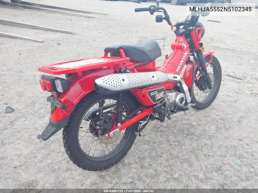 MLHJA5552N5102345 2022 Honda Ct125 A
