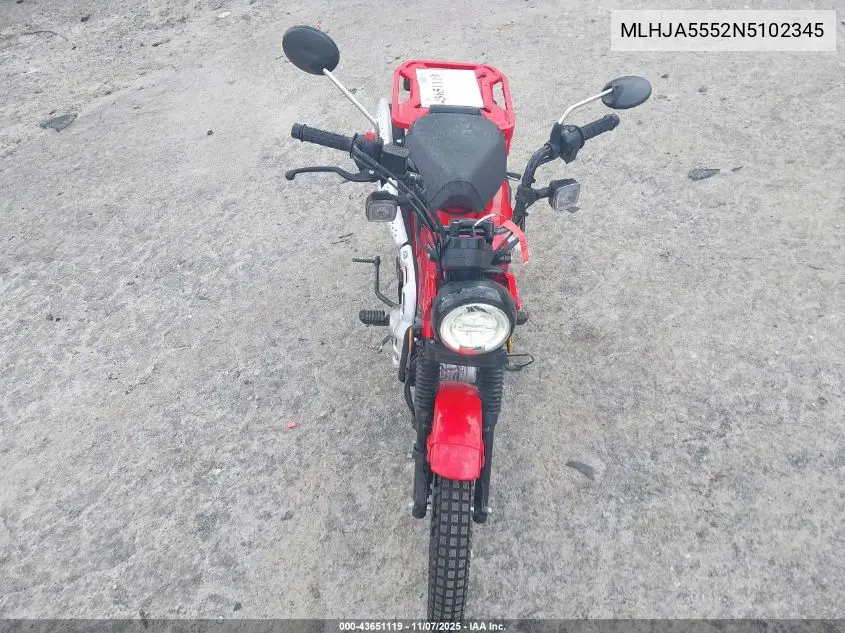 MLHJA5552N5102345 2022 Honda Ct125 A
