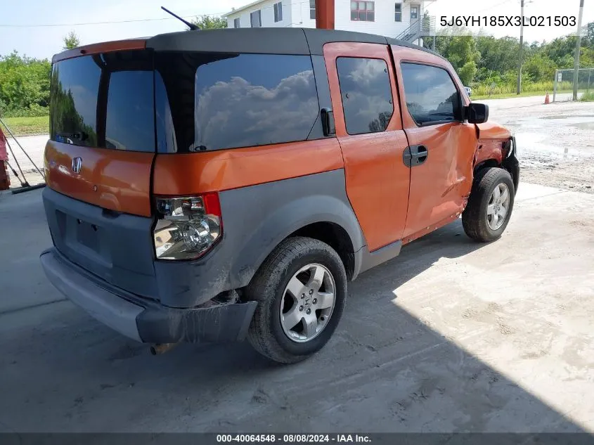 5J6YH185X3L021503 2003 Honda Element Ex