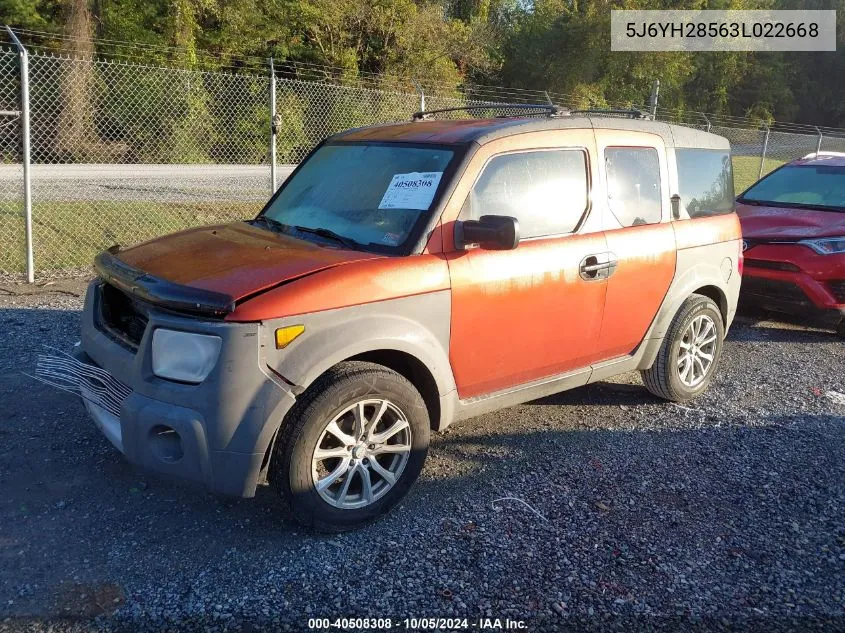 5J6YH28563L022668 2003 Honda Element Ex