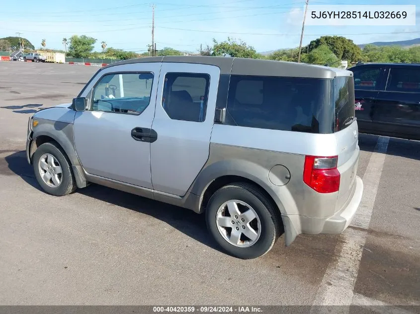 5J6YH28514L032669 2004 Honda Element Ex