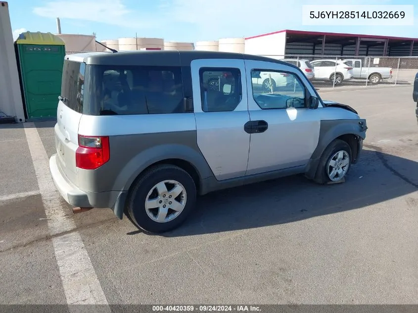 5J6YH28514L032669 2004 Honda Element Ex