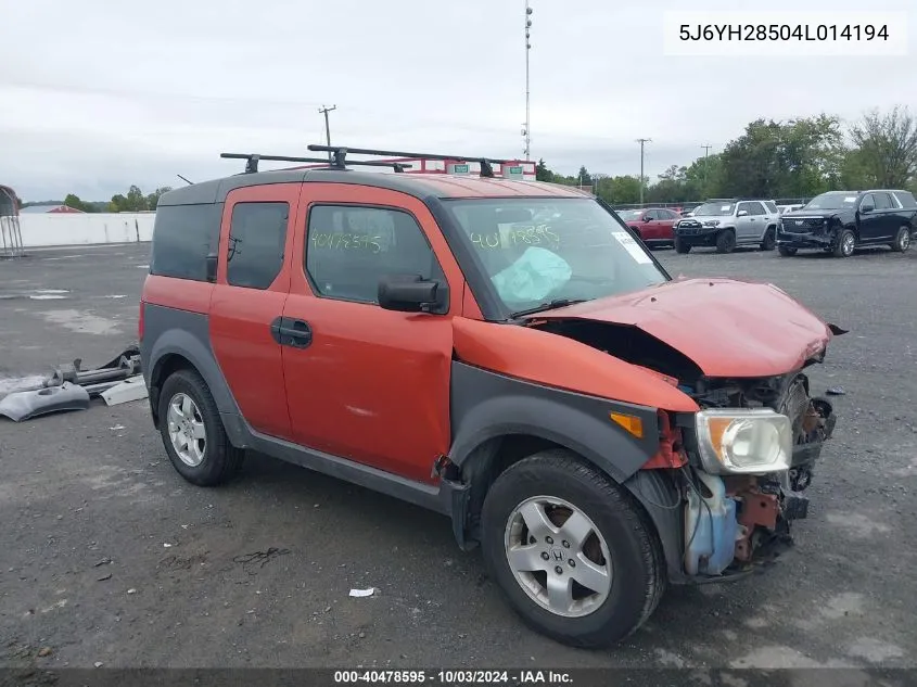 5J6YH28504L014194 2004 Honda Element Ex