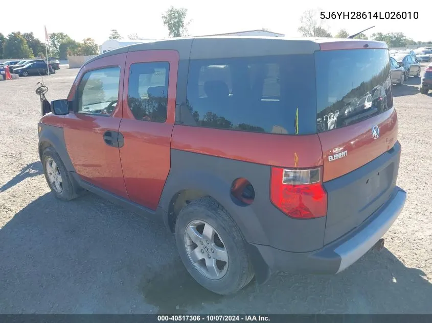 5J6YH28614L026010 2004 Honda Element Ex