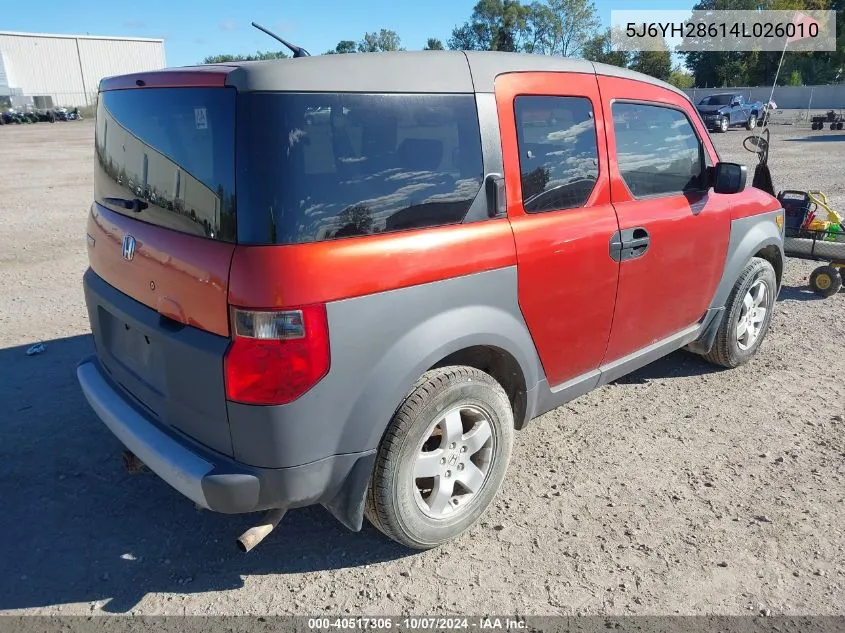 5J6YH28614L026010 2004 Honda Element Ex