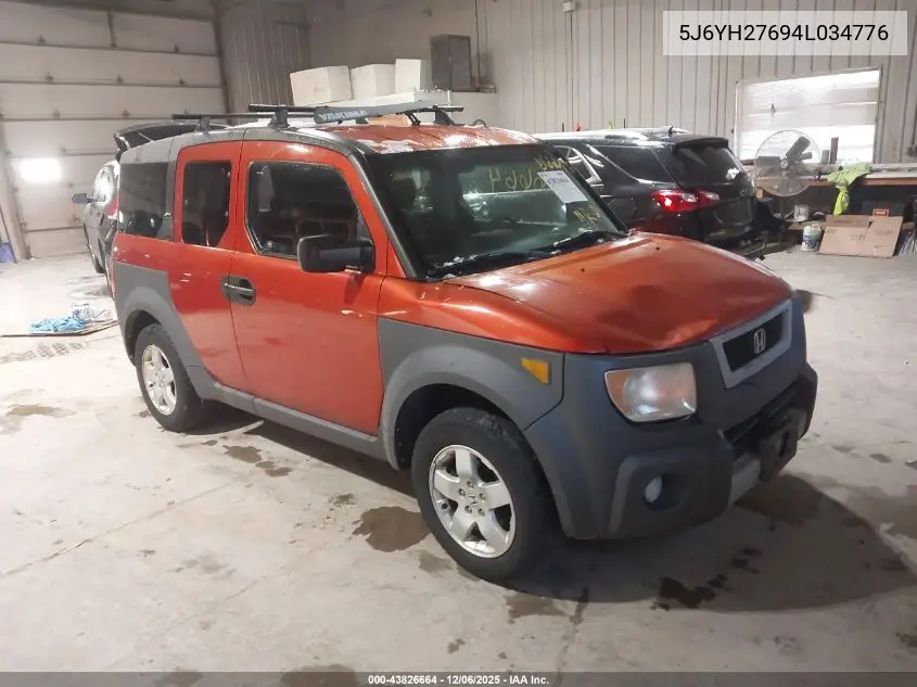 5J6YH27694L034776 2004 Honda Element Ex