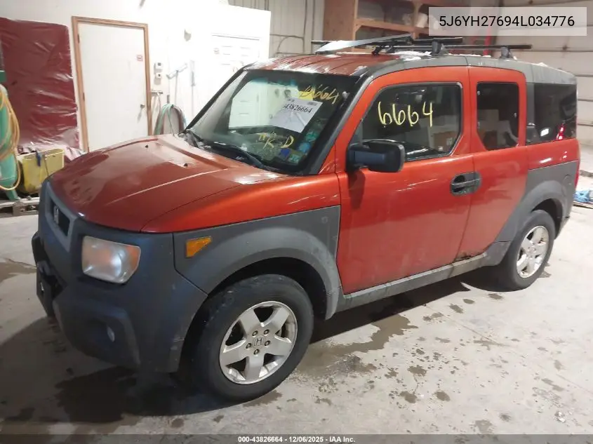 5J6YH27694L034776 2004 Honda Element Ex