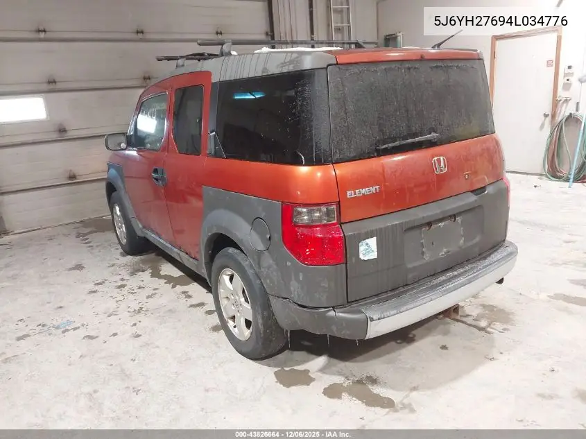5J6YH27694L034776 2004 Honda Element Ex