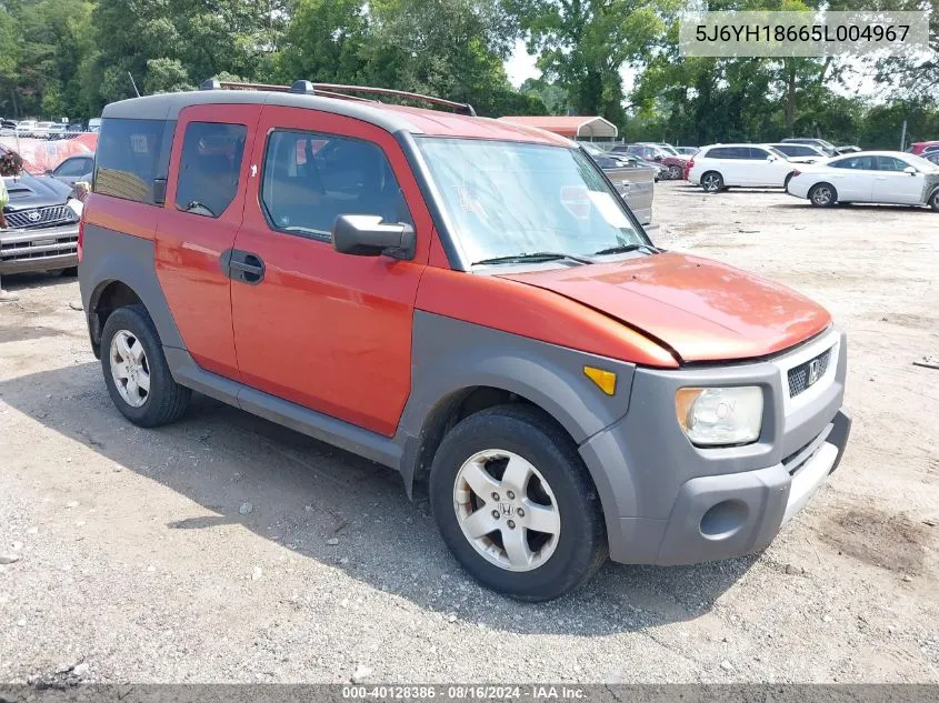 5J6YH18665L004967 2005 Honda Element Ex