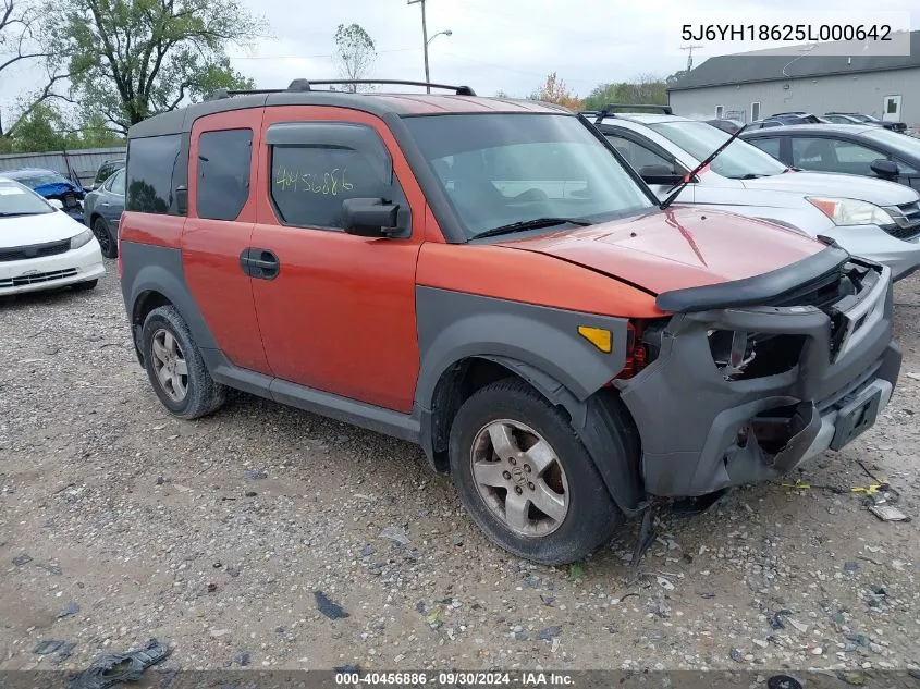 5J6YH18625L000642 2005 Honda Element Ex