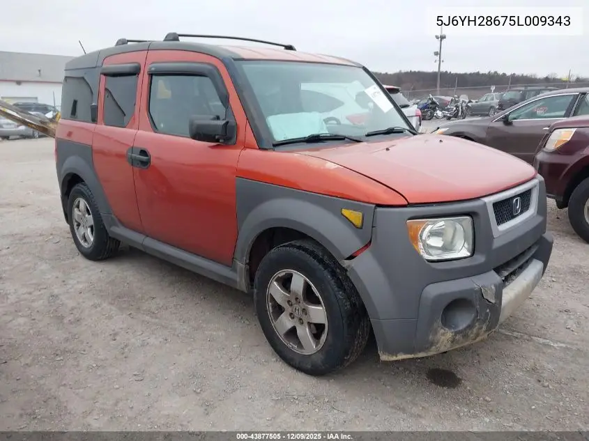 5J6YH28675L009343 2005 Honda Element Ex