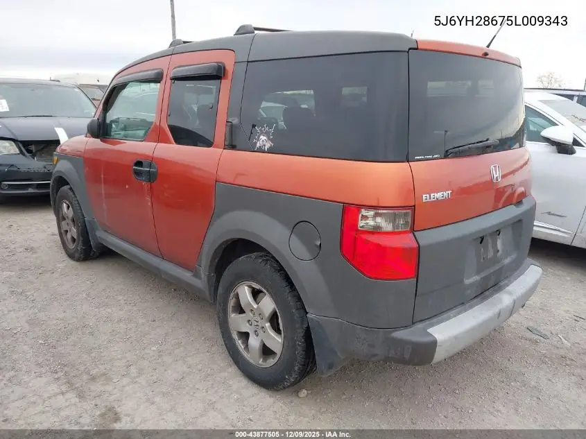 5J6YH28675L009343 2005 Honda Element Ex