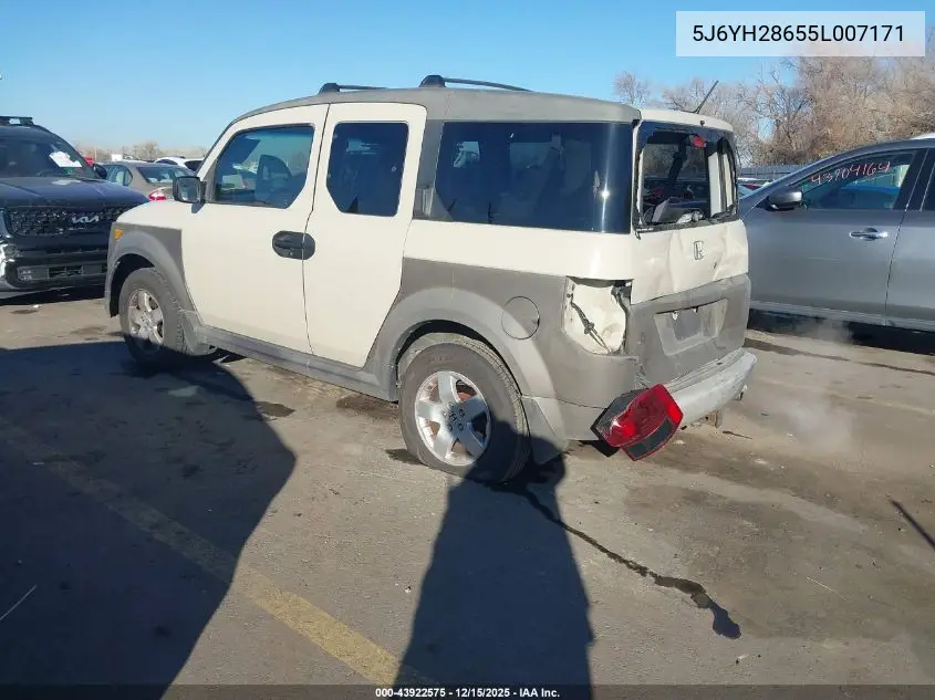 5J6YH28655L007171 2005 Honda Element Ex