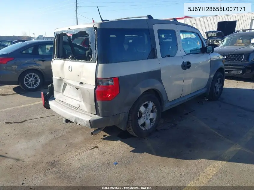 5J6YH28655L007171 2005 Honda Element Ex
