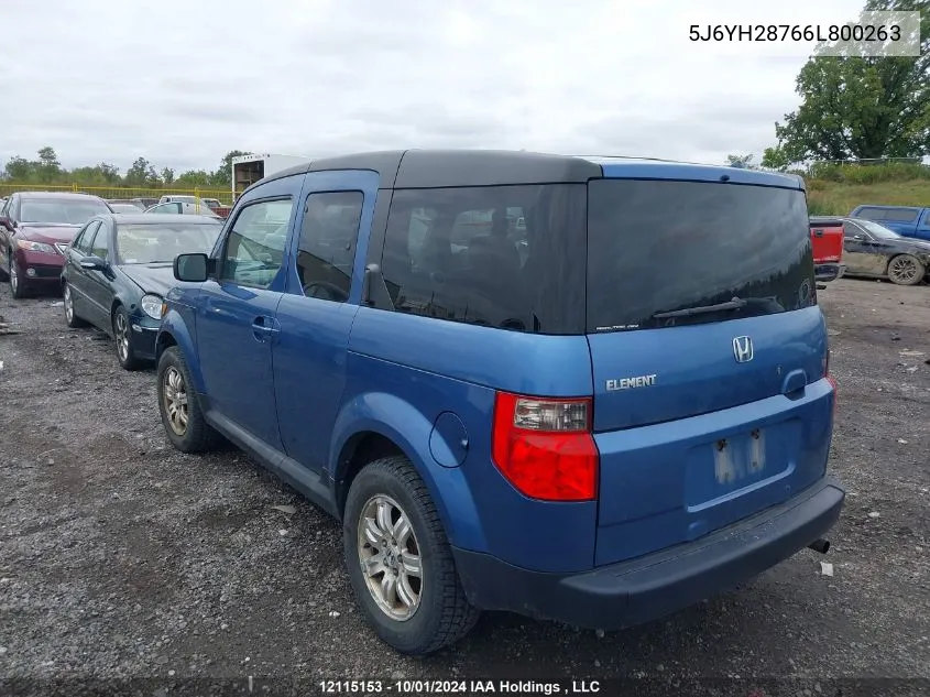 5J6YH28766L800263 2006 Honda Element